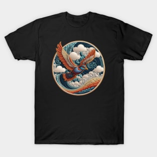 Bird in the Clouds Embroidered Patch T-Shirt